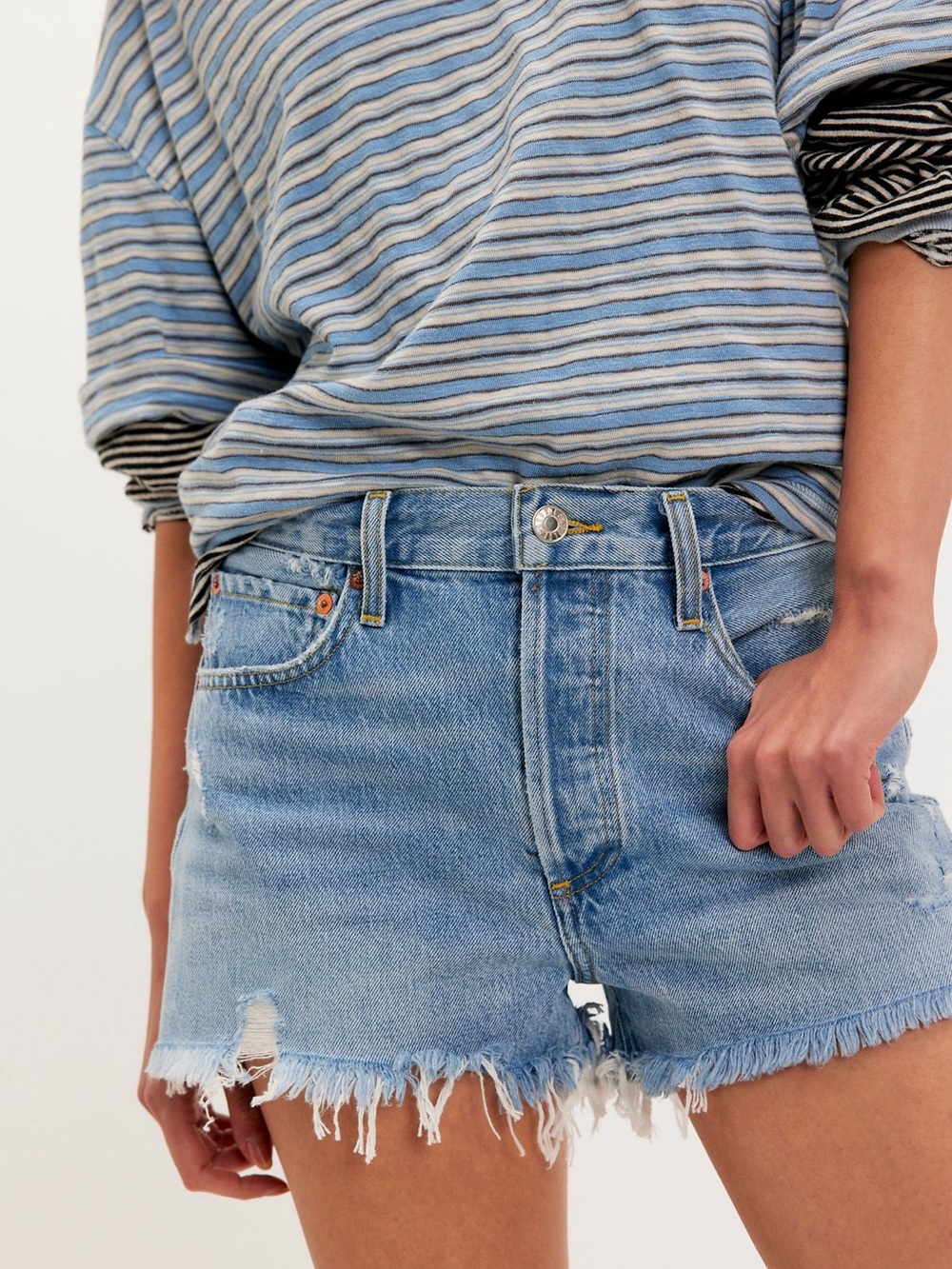 AGOLDE Parker Long Jean Short